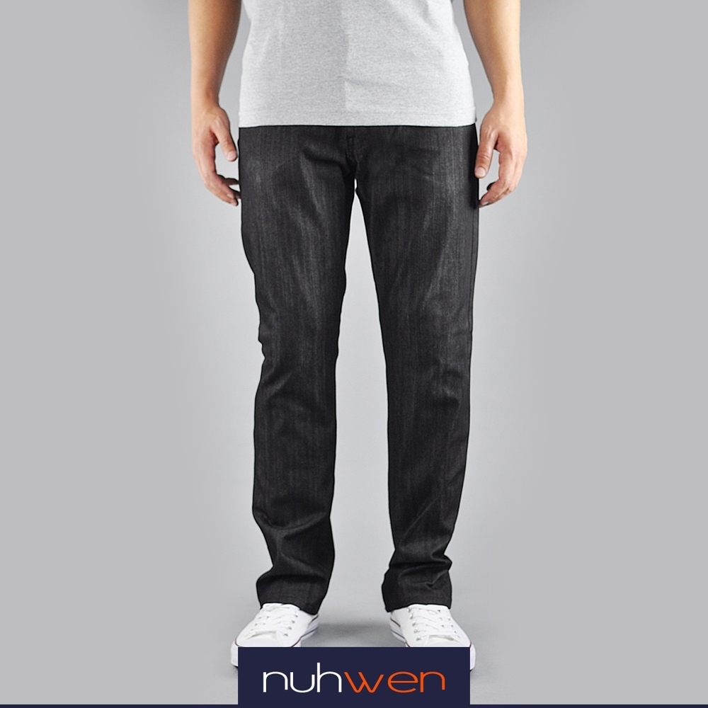 Men Skinny Indigo Black Denim Jeans - Picture 3 of 4